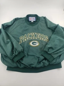 90er Green Bay Packers Pullover Herren XL Grün Windbreaker NFL Logo 7 A3 - Bild 1 von 18