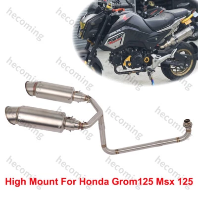 Tubo silenciador DB Killer de montaje alto doble para Honda Grom Msx 125 2014-2022 Foto 1 de 4