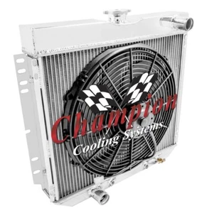 Ford Falcon 1966-1970 todo aluminio 3 filas KR Champion ventilador combo - Imagen 1 de 9