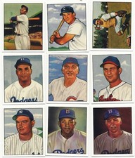 1950 Lot of 112 Bowman Baseball Reprint Cards Nr Mint w 18 Hall of Fame players.