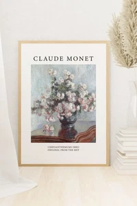 Claude Monet Chrysanthemums Wall Art Gallery Print, Poster, Picture A3 A4 A5 - Picture 1 of 6