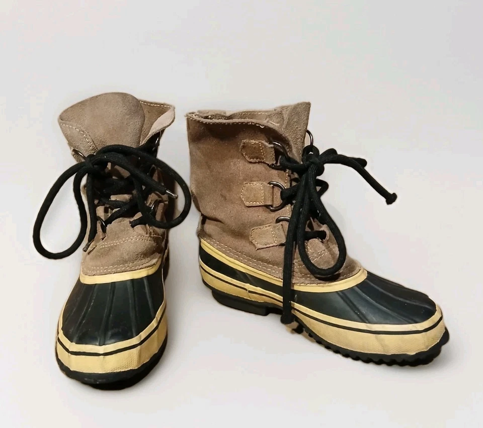 Botas de lluvia C9 para niños de cuero marrón de goma a prueba de clima talla 1Y A327 Foto 1 de 4