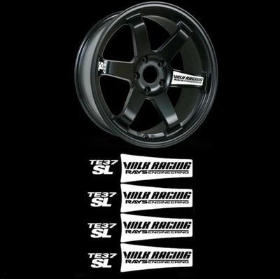 4 x Volk Racing TE37 SL Wheel Rays Engineering Rim Decal Sticker White Ultra XT - Image 1 of 3