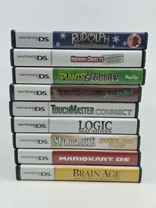 Lotto Nintendo DS X9 giochi Mario Kart, Plants Vs Zombies, Rudolph, custodia misteriosa - Foto 1 di 1