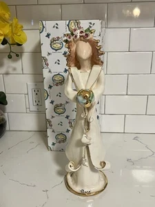 NWB VTG Blue Sky Heather Goldminc Pottery Peace Angel Candleholder Tribute 15" - Picture 1 of 11
