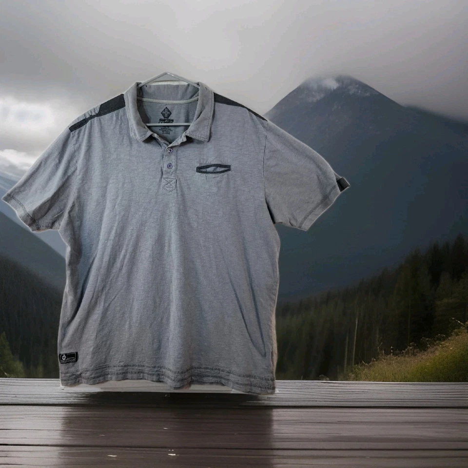 Swiss Cross Gray Cotton Short Sleeve Pocket Polo Shirt Mens XL - Image 1 of 4