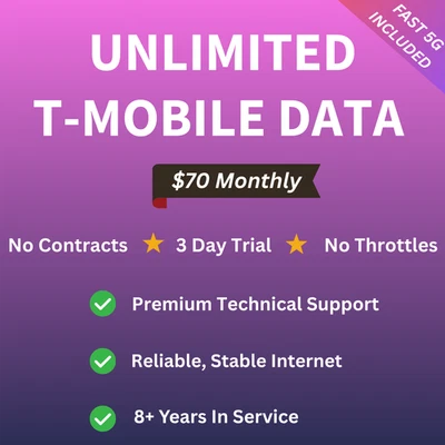 T-Mobile UNLIMITED 4G 5G Home Mobile Internet Hotspot Data SIM card. FREE TRIAL! - Image 1 of 4