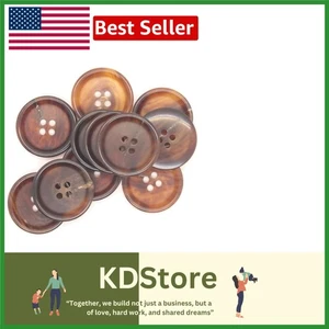 Light Brown Buffalo Horn Buttons – Set of 10 - Picture 1 of 2