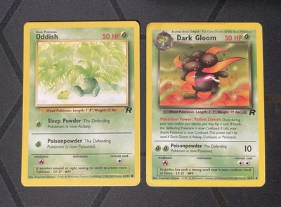 Pokemon Dark Gloom Oddish Team Rocket Base Set Evolution Set 63/82 36/82 - Image 1 of 4