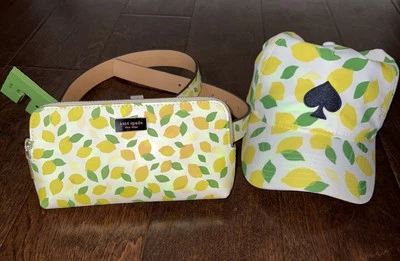 NWT Kate Spade New York  Lemon Print Leather Waist Belt Bag Purse and Lemon Hat - Image 1 of 4