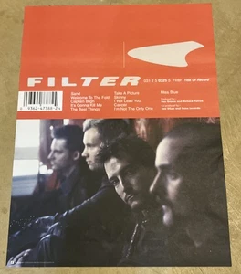 "Póster promocional Filter 1999 título de disco 18""X/24"" casi como nuevo" - Imagen 1 de 8
