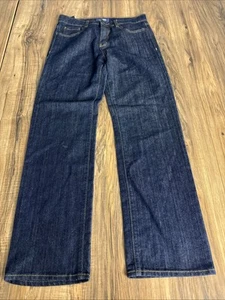 Old Navy Boys Jeans Size 16 Regular Straight Fit Adjustable Waisted Dark Blue - Picture 1 of 12