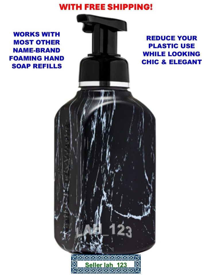 Bath & Body Works BLACK MARBLE Gentle Foaming Hand Soap Dispenser~REFILLABLE+NEW - Image 1 of 1