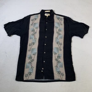 Campia Moda Shirt Mens Medium Black Rayon Hawaiian Camp Aloha Beauty Camp Men SS - Picture 1 of 9