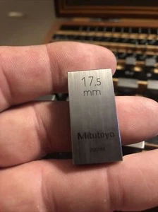 17.5mm Mitutoyo Steel Rectangular Gauge Gage Block Precision Measuring Machinist - Picture 1 of 1