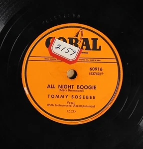 Tommy Sosebee - All Night Boogie - CORAL 60916 E- - Picture 1 of 4