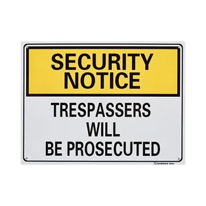 Sandleford 300 x 225mm Trespassers Prosecuted Plastic Sign - Picture 1 of 1
