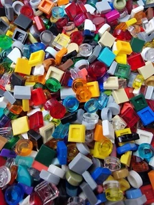 LEGO X300 Pack 1X1 glatte flache Fliesen Restposten rund quadratisch Mond verschiedene Farben - Bild 1 von 3