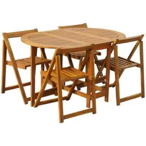 VDA Solid Acacia Wood Outdoor Dining variation Garden Folding Table Chair Patio - Picture 1 of 17