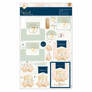 Forever Friends Copper A4 Decoupage Pack - Opulent Metallic Foil Card Kit Bear - Picture 1 of 1