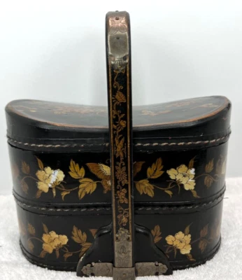 Portabebba chino vintage Bento Tiffin Dabba madera negro imitación cuero envuelto Foto 1 de 4