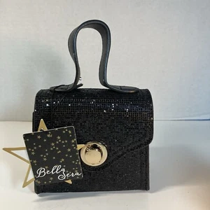 Bella Sera New Black Glitter Small Purse - Picture 1 of 13