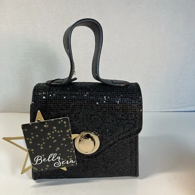 Bella Sera New Black Glitter Small Purse - Image 1 of 4
