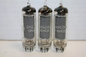 QTY 3 - GE - 6AQ5A 6HG5 RADIO TUBES - AMPLITREX TESTED - uMhos-iP-Tube Gain - Picture 1 of 5