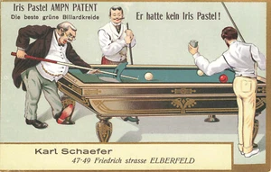 The best green billiards Er hatte kein Iris Pastel! Pool Table Postcard - Picture 1 of 2