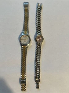 Vintage Casio 392 LQ -576 Ladies Stainless Steel Wristwatch Two-Tone Seiko Lot - Picture 1 of 8