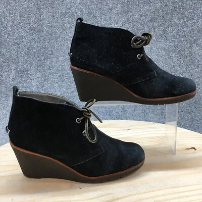 Sperry верхний сидер ботинки женщин 8 M Harlow на танкетке ботинок из черной кожи 9103037 - Изображение 1 из 4