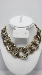 Heavy Open Metal Work Light Goldtone 16 1/2" long Choker - Picture 1 of 14