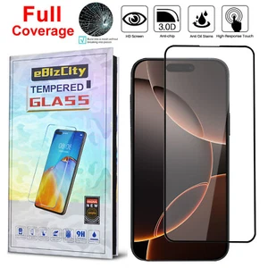 For iPhone 16 Pro Max 15 14 Plus 13 12 11 Tempered Glass Screen Protector Cover - Picture 1 of 10