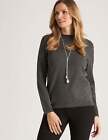Noni B - Womens Jumper Pullover Sweater Grey Winter Solid  Casual Work Wear