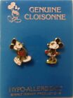 MICKEY MOUSE & MINNIE MOUSE CLOISONNE EARRINGS  WALT DISNEY WORLD EPCOT CENTER  