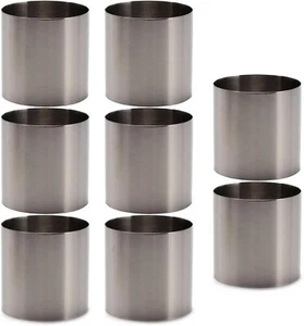 8 Pcs round Cake Rings, 2 Inch Cake Molds, Stainless Steel Mini Cheesecake Mould - Picture 1 of 8