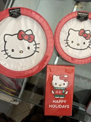 Hello Kitty Birthday Party Supplies Plates Napkins Party Supplies Christmas HTF - Image 1 of 4