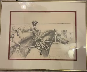 46/50 Firmado Dibujo a Lápiz Litografía 114o Ganador del Derby de Kentucky Colores Ganadores - Imagen 1 de 11