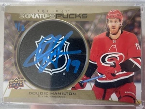 2020-21 Upper Deck Trilogy All Star puck blue ink Dougie Hamilton 1/3🔥 - Picture 1 of 1