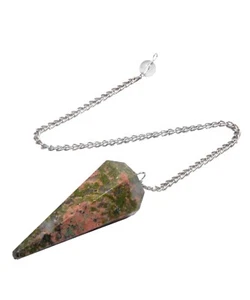 Bulk 5 Pcs Natural Unakite Gemstone Dowsing Pendulums - Imagen 1 de 6