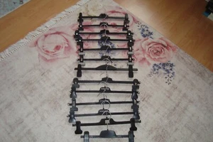 Kleiderbügel verschiedene Hosenspanner Rockbügel schwarz 10 Stück gut erhalten - Bild 1 von 3