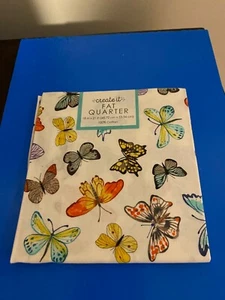 BRAND NEW CREATE IT 100% COTTON BUTTERFLIES PRECUT SEWING AND CRAFT FABRIC 18X21 - Picture 1 of 6