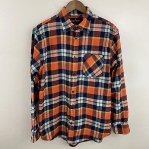 Tailor Vintage Flannel Shirt Mens L (M) Orange Plaid Long Sleeve Button * - Picture 1 of 15