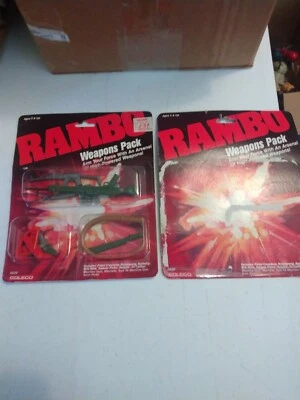 Paquete de Armas Figura Coleco RAMBO Años 80 De Colección Sin usar, en caja + reverso de tarjeta extra Foto 1 de 4