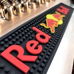 Red Bull Rubber Bar Mat Shot Runner Spill Drip Rail Pub Energy Drink Brand New!! - Picture 1 of 7