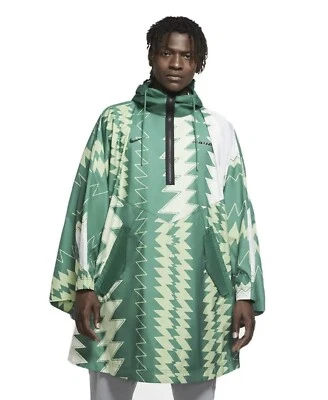 Nike Nigeria Verde Poncho Chaqueta Abrigo Lluvia Naija Suelto CU1405-302 Para hombres Talla Única Foto 1 de 4