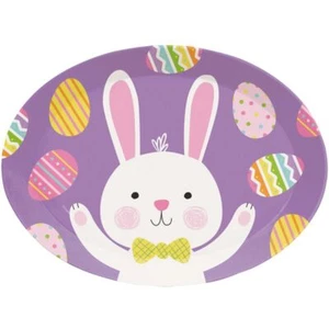 Easter Bunny Oval Plastic Serving Tray 10" x 14" Easter Tableware Decoration - Picture 1 of 1