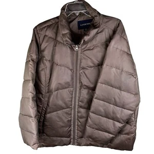 Lands End Women Down Filled Winter Coat Jacket Brown Size 2X - Picture 1 of 7
