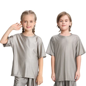 T-shirt abbigliamento bambini 100% fibra argento schermatura EMF protezione antiradiazioni - Foto 1 di 15