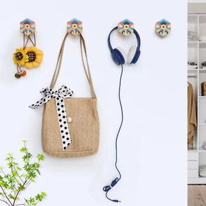 4 Pack Stylish Modern Wooden Coat Hooks Heavy Duty Wall Mounted Wall Hooks Na... - Picture 1 of 7